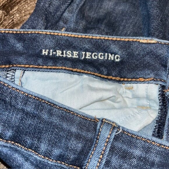 American Eagle Jeans Womens 6 X-Long Blue Denim Super Stretch Hi-Rise Jegging - Picture 4 of 7